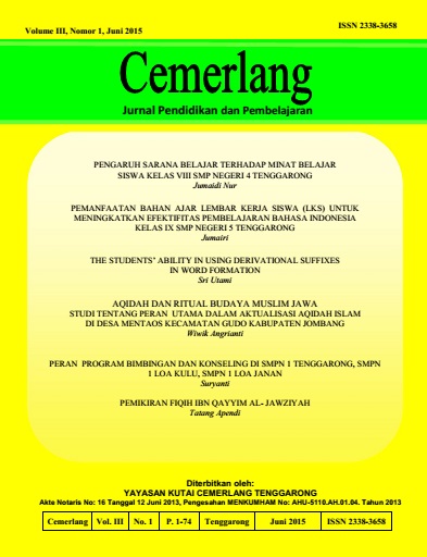 					Lihat Vol 3 No 1 (2015): Jurnal Pendidikandan Pembelajaran
				